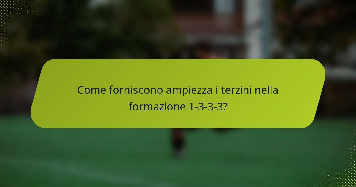 Come forniscono ampiezza i terzini nella formazione 1-3-3-3?