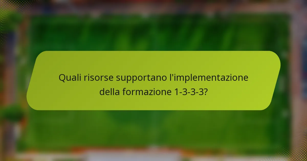 Quali risorse supportano l'implementazione della formazione 1-3-3-3?
